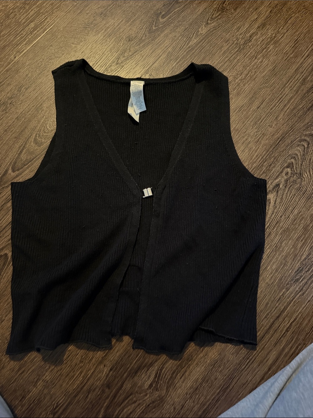 ALO Yoga Black Ribbed V-Neck Tank Top